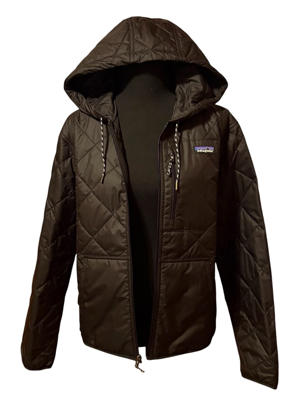 Patagonia New quilted bomber hoody small black women’s